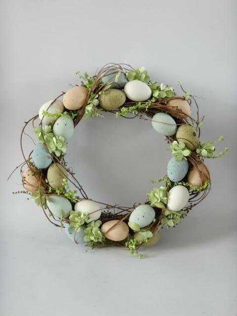 Natural muti color egg wreath Easter docoration