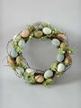 Natural muti color egg wreath Easter docoration 1