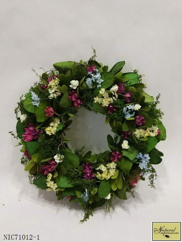 Leaves and flower wreath Easter spring docoration