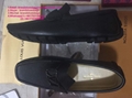               Men Black Leather Andy Derby Dress Shoes     eather Logo Loafer 7