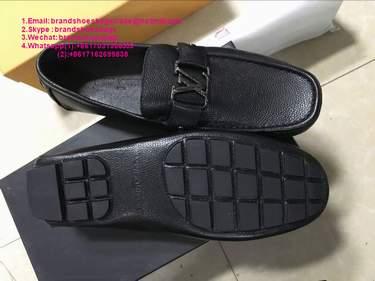               Men Black Leather Andy Derby Dress Shoes     eather Logo Loafer 19
