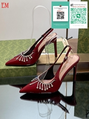 Women's pump with crystal chain       high heels for women       slide sandal GG