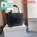 2025 Celine Bag Cabas Triomphe Small Canvas Vertical Handbag Celine Triomphe
