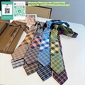 burberry Classic Cut Monogram Print Silk Tie In Grey b printed ties Plaid Patter