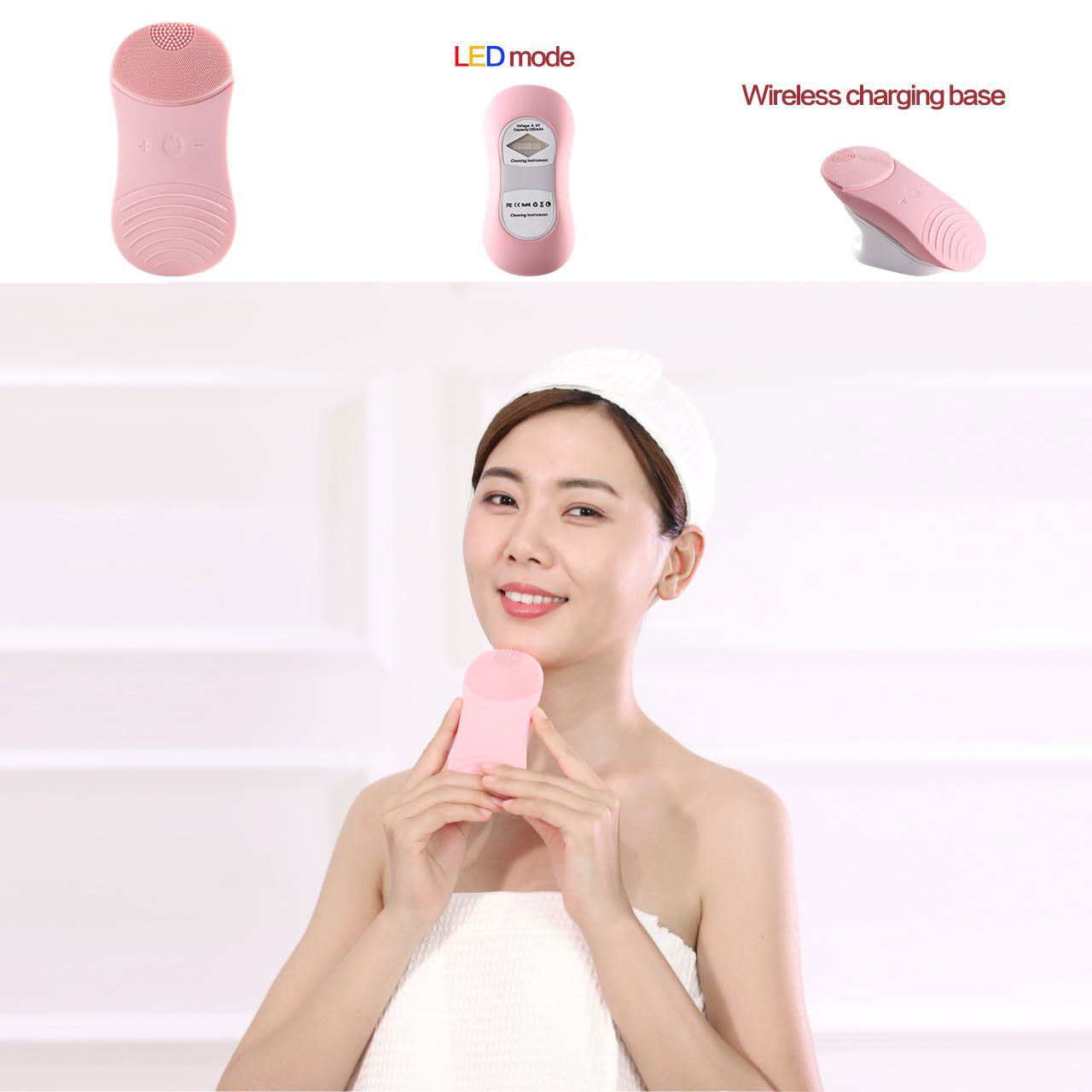 Electric Silicone Facial Cleansing Brush Skin Care Device 