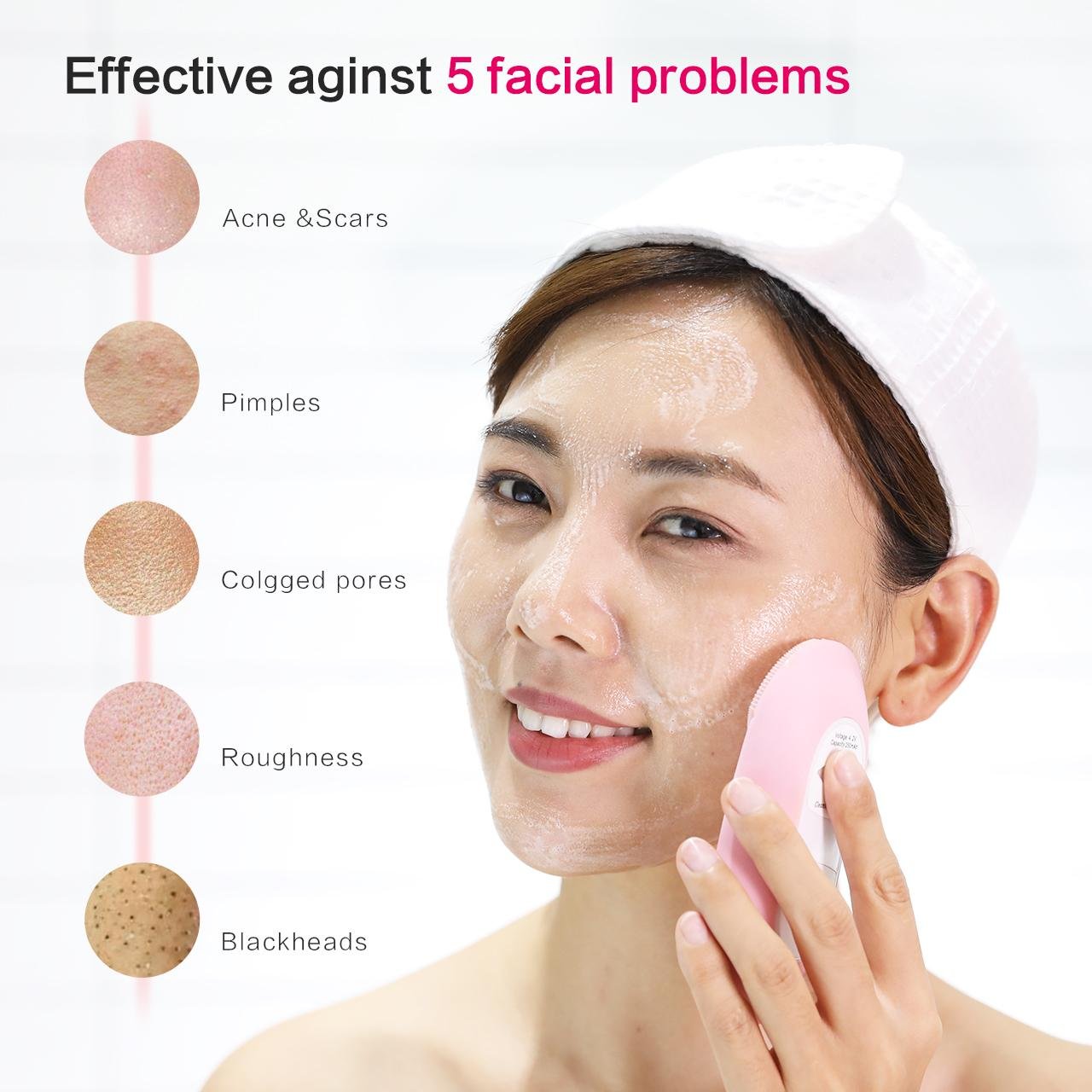 Electric Silicone Facial Cleansing Brush Skin Care Device  4