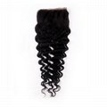 Remy Hair 100% Human Hair Deep Wave Lace Closure in Stock