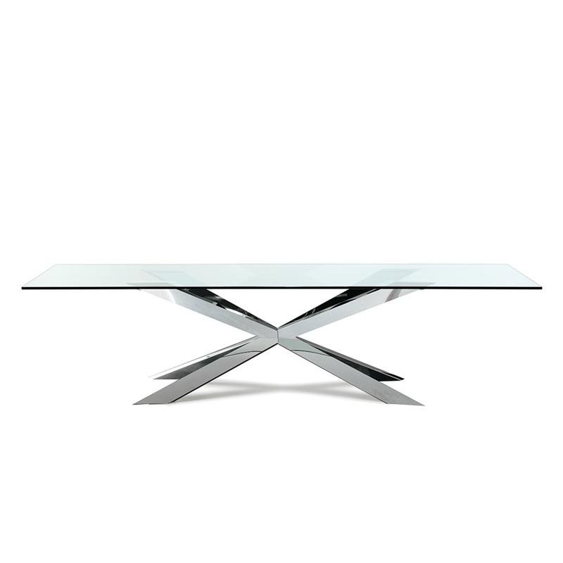 家唯依玻璃台餐饭桌长方形透明台书桌椅 4