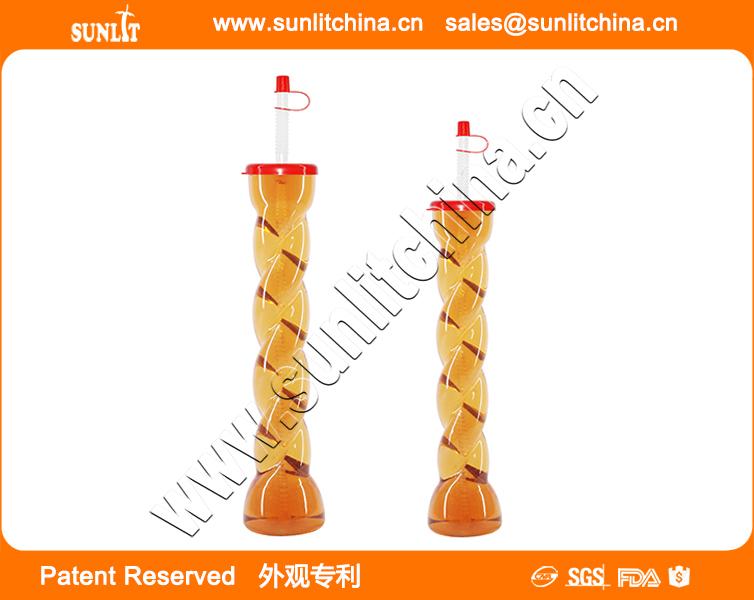China Twist Style Yard Cups Party Slush Yard Cups With Lid & Straw SD