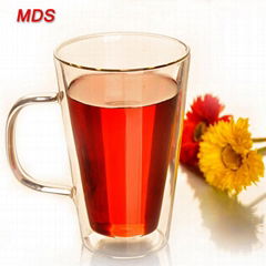 Glassware insulated tea cup double wall layer glass milk cup for coffee