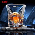 Classical square iceberg beautiful whisky glass set cup for bar and hotel 5