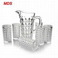 Hot sale 1420ml machinemade custom diamond glass pitcher set 1