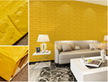 3d砖墙贴背胶自粘面板PE泡沫棉壁纸砖纹软装背景墙壁装饰黄色 2