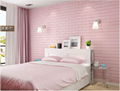 3d砖墙贴背胶自粘面板PE泡沫棉壁纸砖纹软装背景墙壁装饰粉色 2