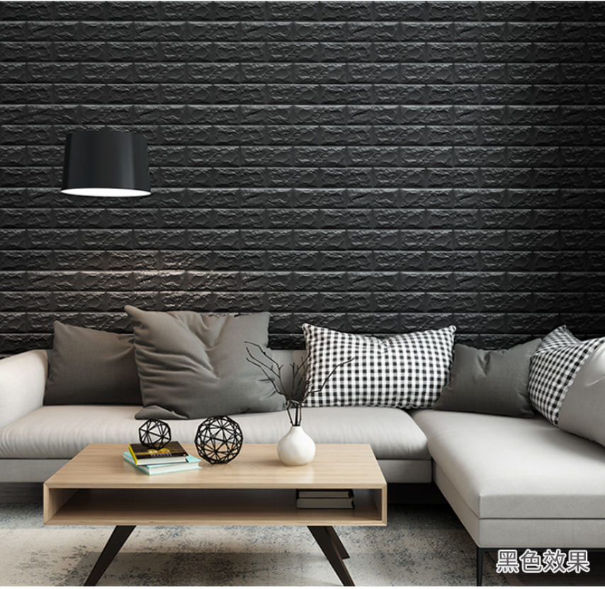  3D Wallpaper Sticker Self-adhesive Faux Brick Textured Effect Background