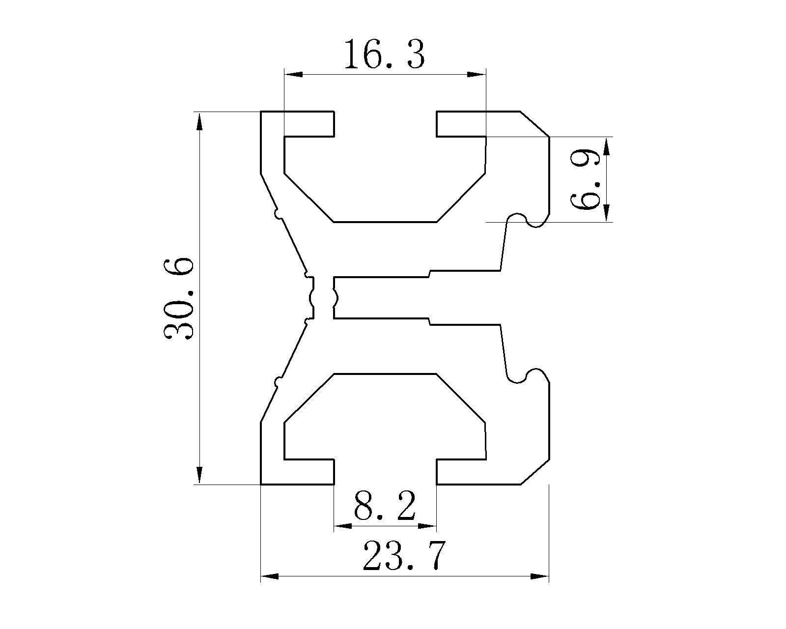 customized square structure BT4Y aluminum extrusion profile 2