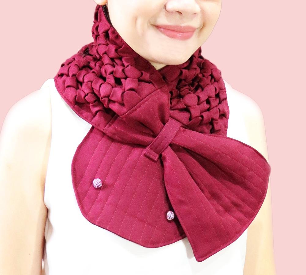 Scarf with floral fish scale Handmade Cute style 5