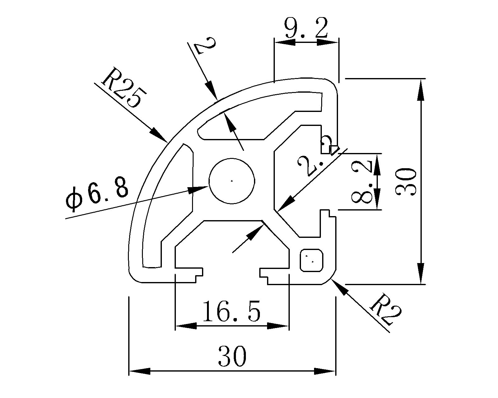 Aluminum Structures Suspension profile aluminum profile BT3030R 2