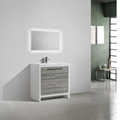 single sink grey and white free standing bathroom furniture 2