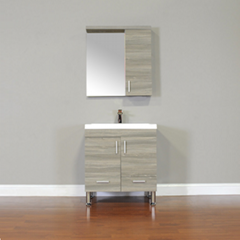 48 inch solid wood single sink bathroom vanity cabinet with glass wash basin