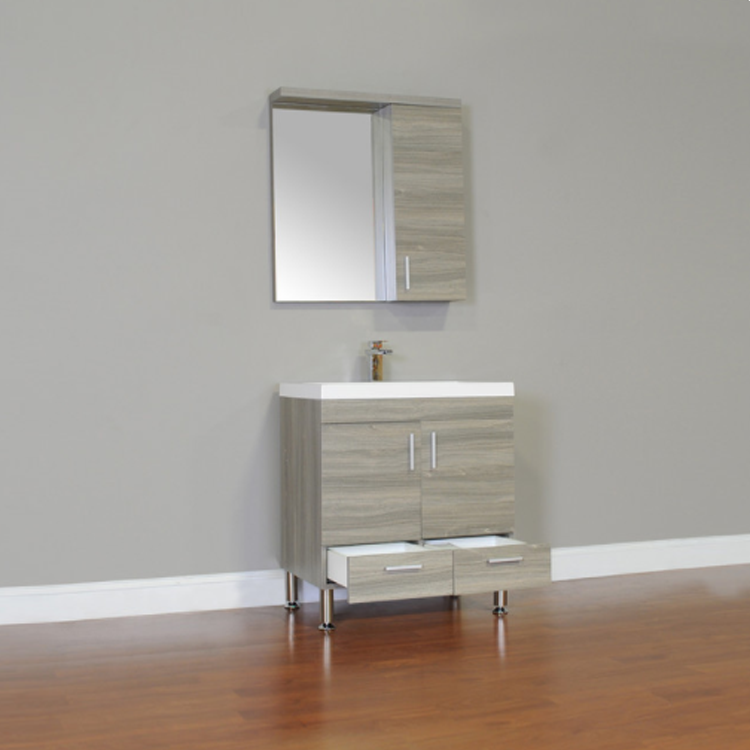 48 inch solid wood single sink bathroom vanity cabinet with glass wash basin 2