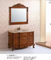 antique solid wooden bathroom vanity with marble countertop