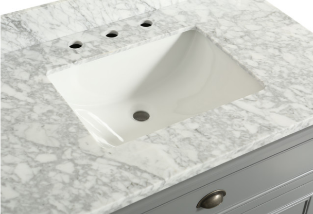 Eco-friendly Bathroom Vanity with Gray Marble Top  4