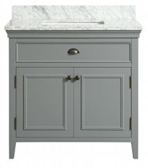 Eco-friendly Bathroom Vanity with Gray Marble Top 