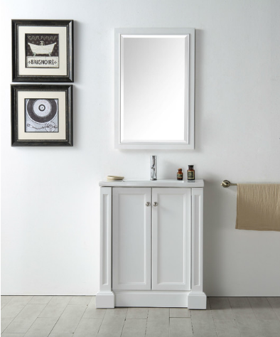 30'' White Eco-friendly Bathroom Vanity for storage