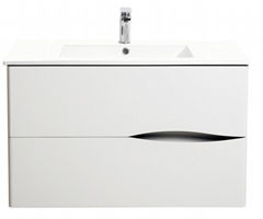 White simple wall mounted bathroom vanity