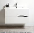 White simple wall mounted bathroom vanity 2
