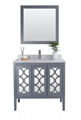 36'' Grey bathroom vanity with LED lighted mirror 1