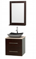 Glass wall-mounted bathroom vanity with