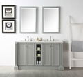 60'' Grey bathroom vanity with double