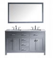 60'' Polyresin bathroom vanity with marble top