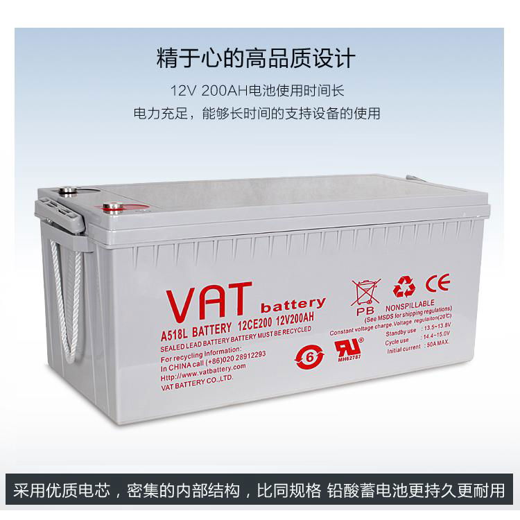 12V200AH sealed lead acid battery solar battery with CE ISO and UL certification