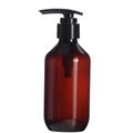 200ml Plastic Amber Bottle With Ribbed Lotion Pump 1