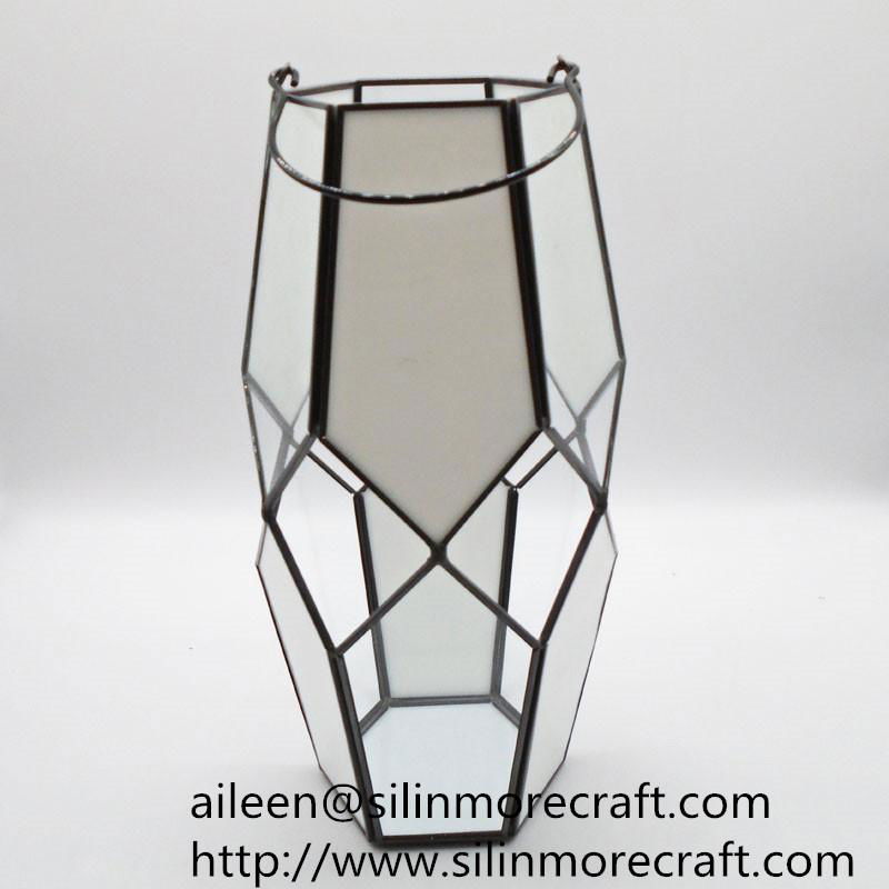 Factory direct selling geometric terrarium glass candle holder  2