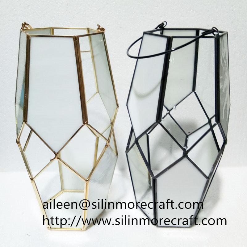 Factory direct selling geometric terrarium glass candle holder  3