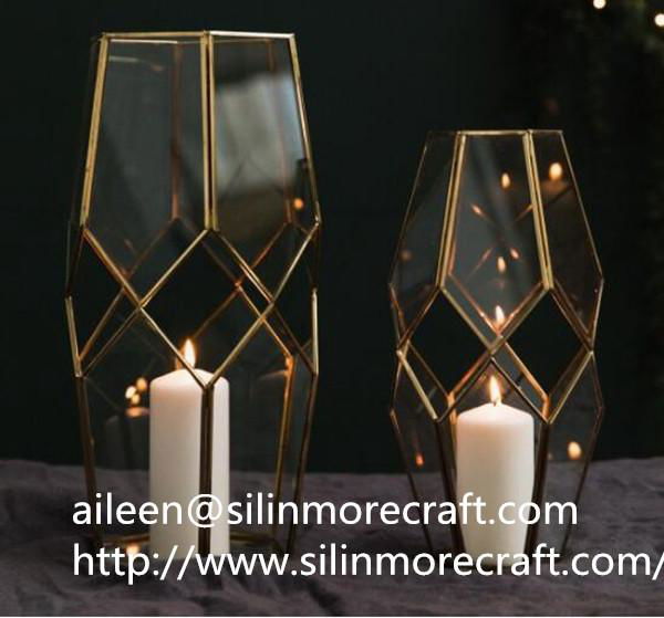 Factory direct selling geometric terrarium glass candle holder  5