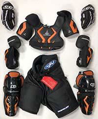 New Jr small equipment pants gloves shin elbow shoulder junior ice hockey set 