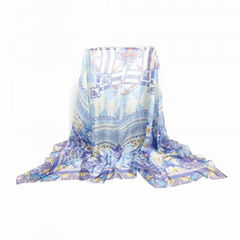 Wholesale Custom Flower Printed Chiffon Scarf for Woman