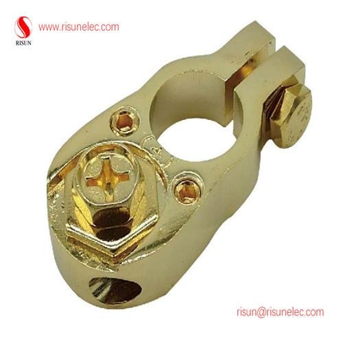 Nickel Gold Plated Car Audio Battery Terminal Positive Negative Clamps Connector 2