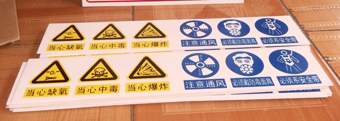 有限空間井口六合一安全警示牌