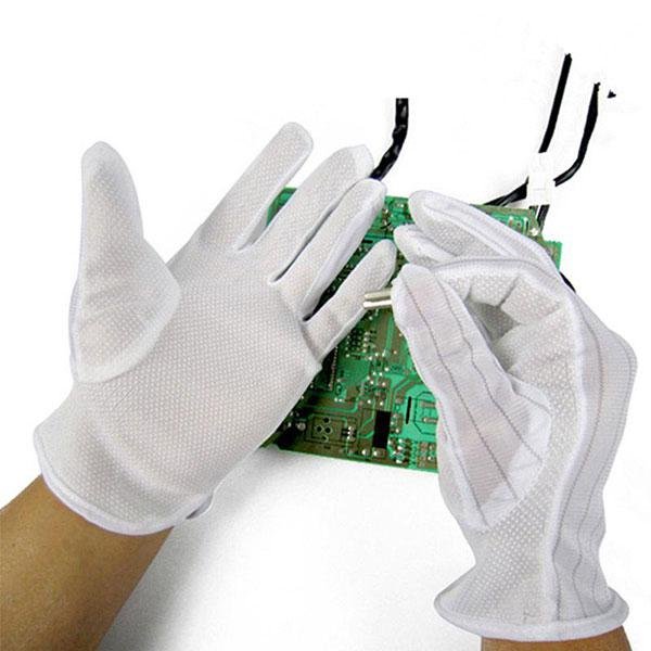 PU防靜電條紋點膠無塵電子廠手套
