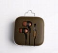 Primary wood color in-ear headphones