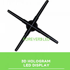 Eye catching 50cm Four Blades Holographic Fan Display