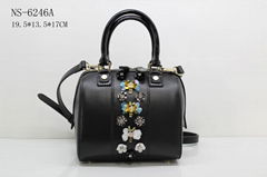 black hobo bag with decoration (flower)