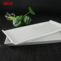 Factory sale custom rectangle ceramic striped plate pizza tray with logo