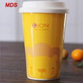 Creative portable colored bone china drinking mug milk coffee cup with lid 5